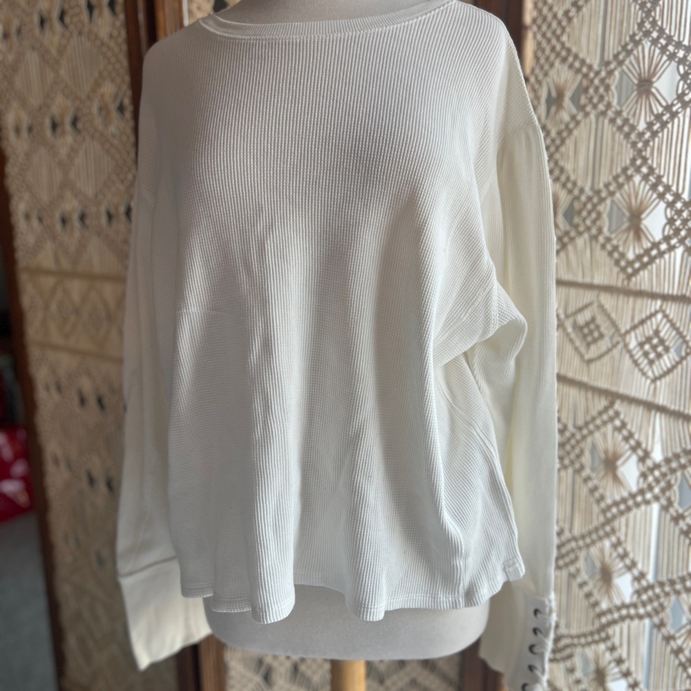 White Free People Easy Street Tunic Sweater